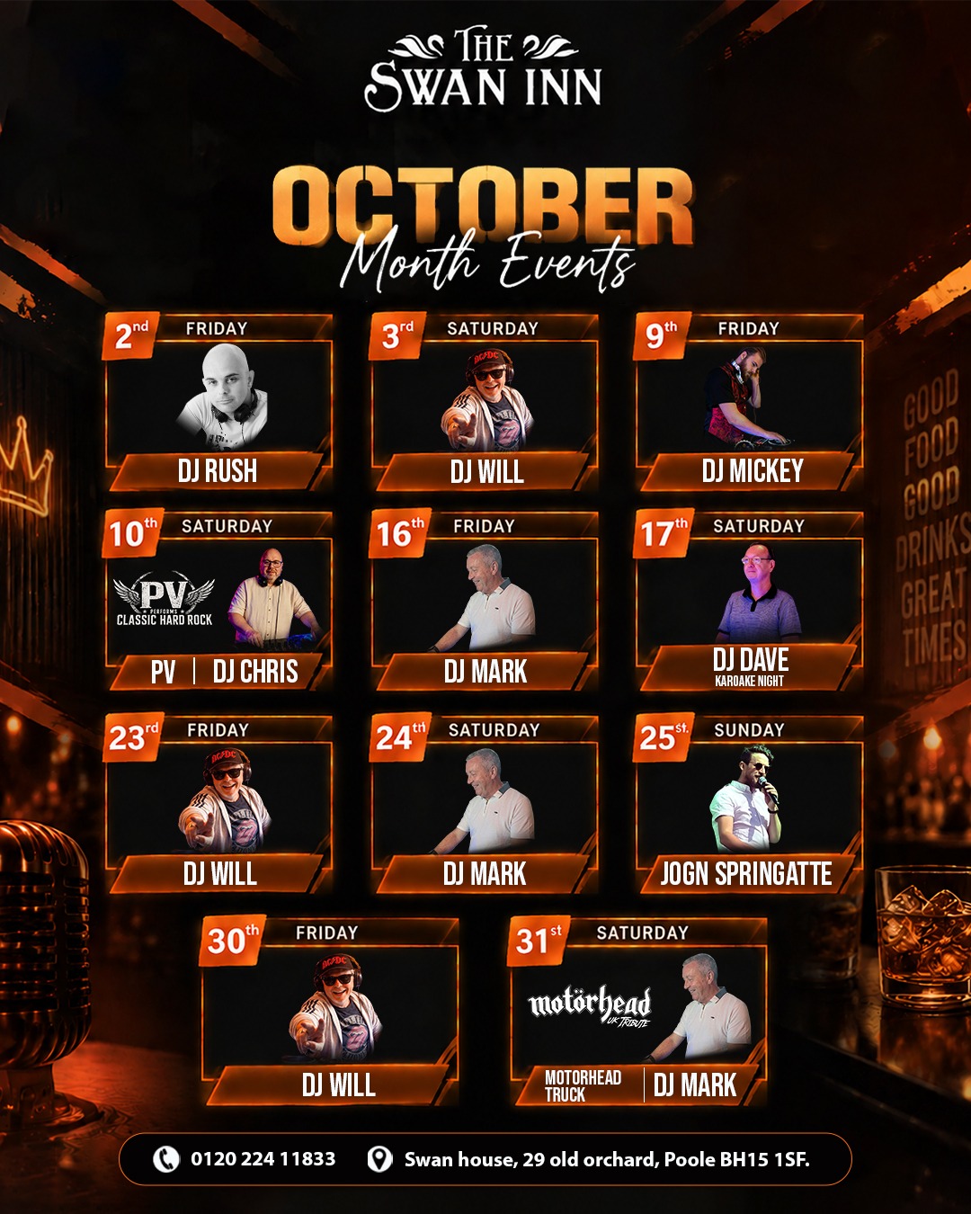 October Events at The Swan Inn